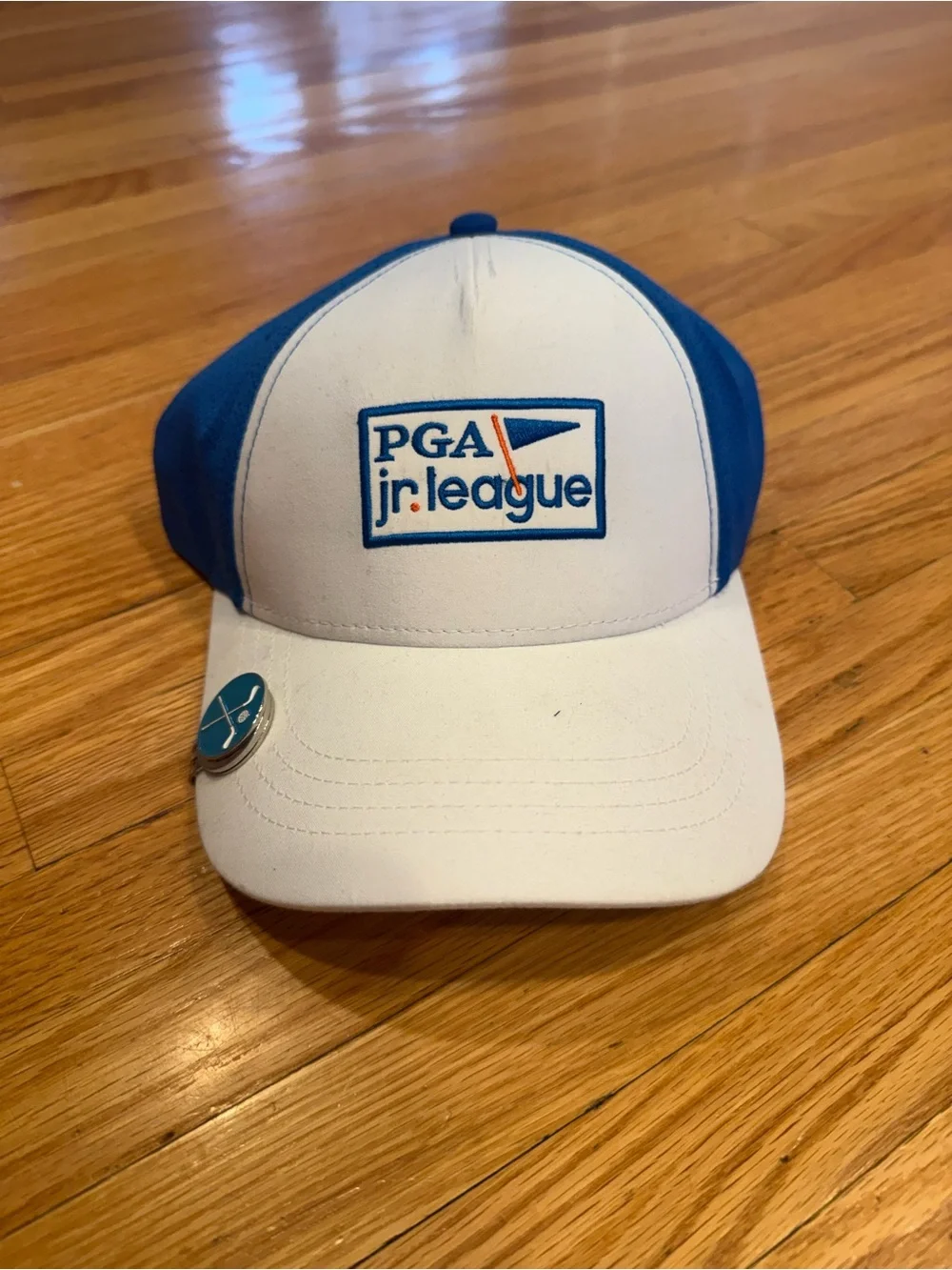 Kids PGA Jr League White and Blue Baseball Cap
